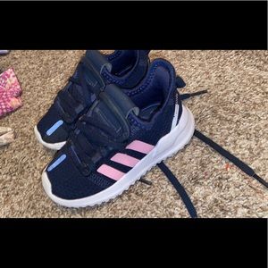 Navy blue and pink adidas size 6 toddler